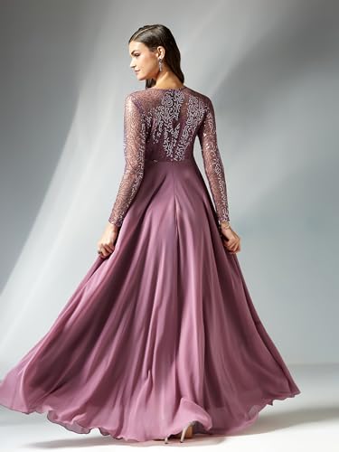 Image of Miss Chase Women's Long Sleeve Sequin Maxi Dress