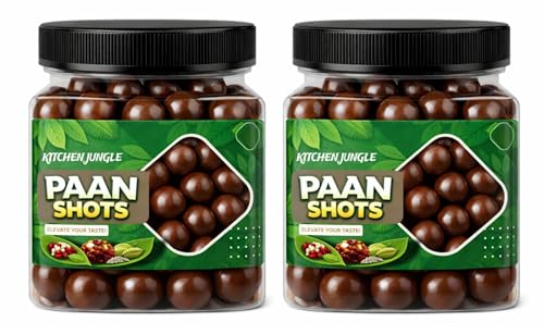 Image of Kitchen Jungle Pan Shots Mukhwas Candy Balls 350gm (Pack Of 2 Jar) | Refreshing Paan Flavour Laddu Candy | Traditional After-Meal Mouth Freshener | Sweet & Aromatic Paan Treat