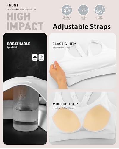 Image of RUNNING GIRL High Impact Sports Bras for Women,Racerback Running Bra Workout Crop Tank Tops Longline Sports Bra Push up