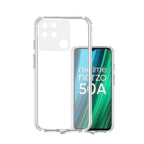 Image of COVERBLACK Transparent Rubber Back Cover for Realme RMX3430 / Narzo 50A - Transparent