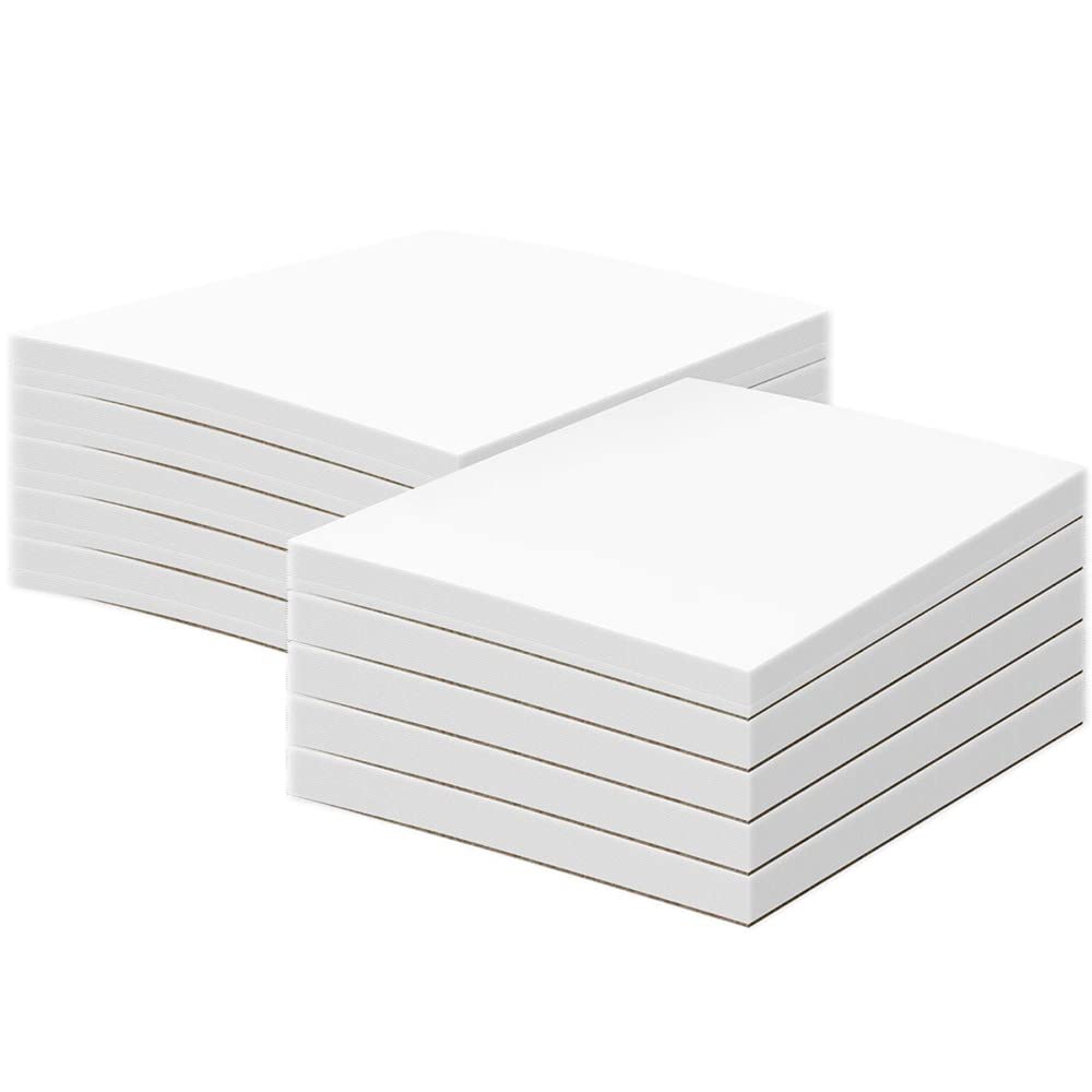 Blocchi per appunti bianchi, 50 fogli per blocco, (10 blocchi per confezione) con un pannello truciolato sul retro (12,7 x 17,8 cm)