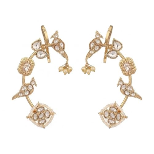 22K Gold Plated Ear Cuff Earrings for Women | Adjustable Clip On ...