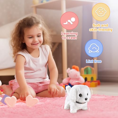 APODESS Hund Roboter, 2026 Upgrade Interaktiver Spielbegleiter Plüsch Roboter Hund Wie Echt Mein Realistischer Haustier Hundspielzeug der Läuft und Bellt (#02)