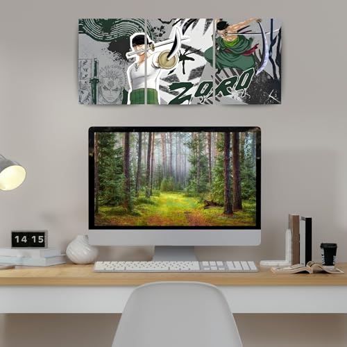 Image of ADRAIL STORE One Piece Anime Manga Poster, Zoro Character Design Wall Poster 3 Panal - A4 Size, 300 GSM, Wall Decor Posters Wall Art For Bedroom, Living room, Office, Dining Room,No Frame (Zoro-3)