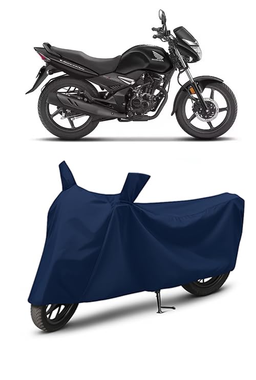 Image of Waterproof Bike Cover for Honda Unicorn | All Weather Protection from Rain, Dust, UV Rays & Scratches with Mirror Pockets & Buckle Belt | Unicorn Bike Cover