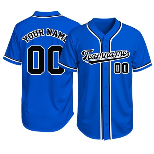Image of Custom Baseball Jersey Personalized Stitched or Printed Name Number Baseball Shirt Sports Uniform Gifts for Men Women Youth