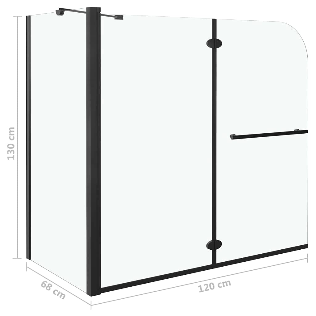 vidaXL Mampara de Ducha de Plegado Doble Accesible Templado Frontales Puerta Fijo Cabina Baño Angular Partición Cubículo Apertura Central ESG Negro