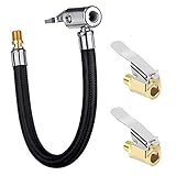 [Einfach zu bedienen] --- Schrauben Sie ein Ende des Adapters und des Luftreifenadapterrohrs an den Original-Inflatorschlauch, verbinden Sie den Adapterkopf mit dem Reifenventil und starten Sie den Inflator, um schnell undicht zu blasen, ohne dass Leckagen auftreten. Drücken Sie die Deflationstaste, um die Deflation anzupassen.