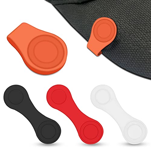 CAMAL 4 Pack Magnetic Golf Ball Marker Hat Clip, Durable Silicone Golf Cap Clips, Golf Ball Marker Holder Easily Attaches to Hats Caps Belts Visors Shirt Collar (Group C)