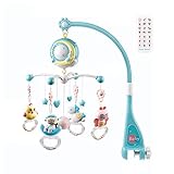 LOSOO Móvil para bebé - Lovely Baby Mobile para moisés con luz Nocturna - Cuna Musical Cuna móvil Accesorio Proyección Estrellas Cuna Juguetes 360 ° para bebés y niños pequeños