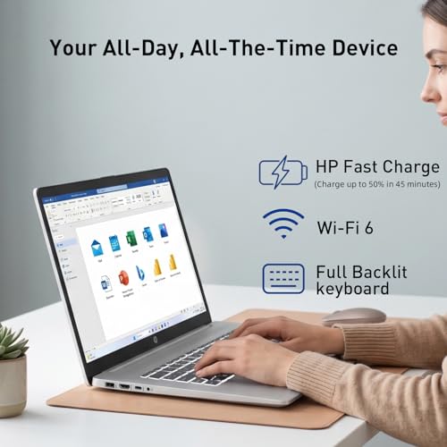 Image of HP Essential 17.3 inch Touchscreen AI Laptop, Intel Core Ultra 7 255U, 32GB DDR5, 1TB SSD, 720p HD Camera, Full Backlit Keyboard, Fingerprint Reader, Wi-Fi 6, Windows 11 Pro