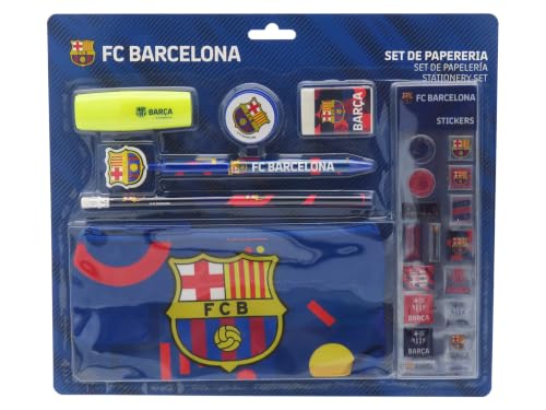 CYPBRANDS FC Barcelona Schreibwaren-Set Schulmaterial Schreiben Barça Blau offizielles Produkt