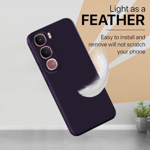Image of Back Cover for Vivo Y31 5G | Full Camera Protection | Premium Liquid Silicon Case | Flexible Bumper Case for Vivo Y31 5G (Dark Purple)