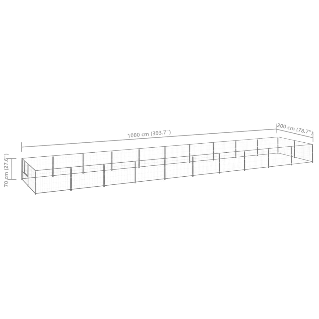 Artykuły dla zwierząt — hodowla psów srebrna 20 m² stal, zwierzęta i artykuły dla zwierząt