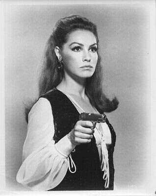 Julie Newmar Striking Studio Portrait Pointing Gun The Maltese Bippy Orig Photo
