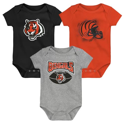 Image of Outerstuff NFL Newborn Infants Game On 3 Piece Primary Logo Creeper Bodysuit Romper Set