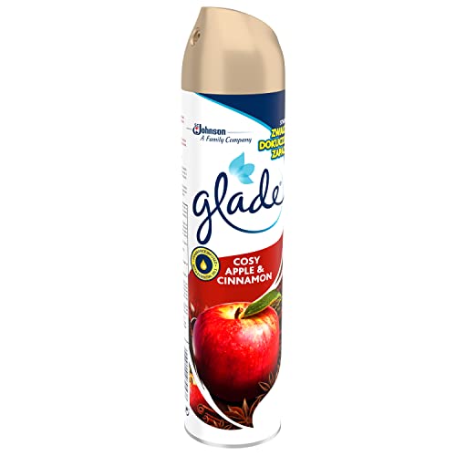 Glade Deodorante per ambienti spray Cosy Apple e cannella, mela e cannella, profumo di lunga durata, 300 ml