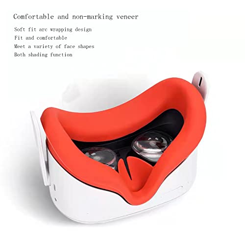 Silicone Cover Eye Pad For Oculus Quest 2 Face Cushion Cover Sweatproof Lightproof Vr Accessories (Red) #TOP4