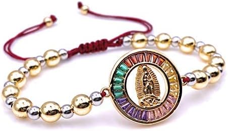 Spiritual Bracelet Mother of Guadalupe Colorful Charm to Express your Devotion to The Virgin Mary (Colorful Guadalupe Medal)