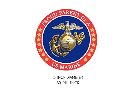 Flexible Magnets Proud Parent of a US Marine Circle Magnet - Weather and UV Resistant from