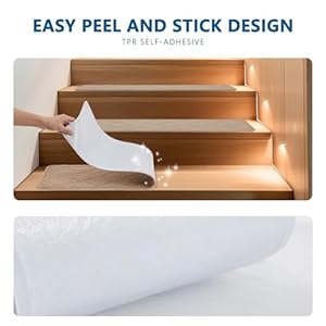 Stairtreadsforwoodenstepsindoor15pack8x30nonslipcarpetstairtreadswithreusableadhesiveforkidseldersanddogssurfacepolyestertprbackingstairrugsbeige Urban Country Home Decor Stair treads for wooden steps indoor 15 pack 8 x 30 non slip carpet stair treads with reusable adhesive for kids elders and dogs surface polyester tpr backing stair rugs beige urban country home decor
