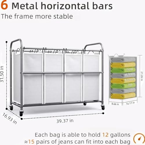 Romoon 4-Section Laundry Hamper Sorter thumbnail 3