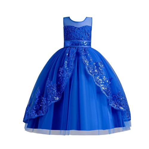 Flower Girls Princess Tulle Lace Dress Bridesmaid Sparkle Wedding Gown Dresses Princess Birthday Party