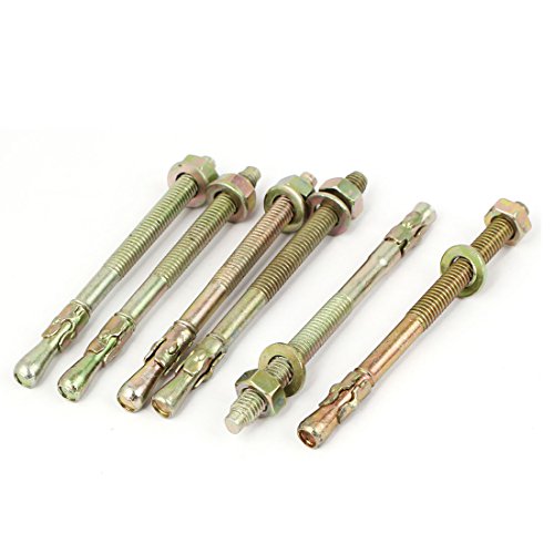 Aexit Yellow Zinc Anchors Plated Expansion Bolt Anchors Gecko Car Repair Bolts Expansion Anchors M6x80mm 6pcs
