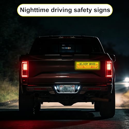 Image of 4pcs Delivery Driver Car Magnet Signs, 25x7.6cm /10x3 Inch