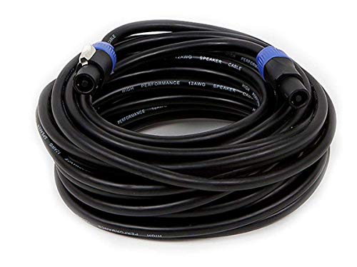 Jabra Monoprice NL4FC Female to NL4FC Female Speaker Twist Connector Cable - 50 Feet - Black, 12AWG, 2-Conductor, with Spring-Loaded Lock