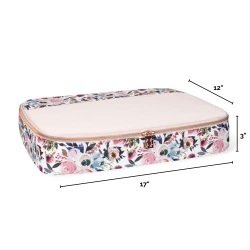 Itzy Ritzy Packing Cubes for Travel – Set of 3 Large Packing Cubes or Travel Organizers; Each Cube Features a Mesh Top, Double Zippers and a Fabric Handle; Large Sizes (Blush Floral)3
