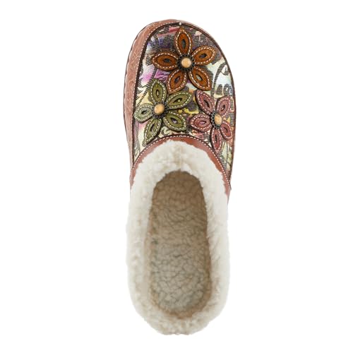 Spring Step L'Artiste Honestela Open-Back Clogs | Embossed Leather & Tapestry Slip-Ons with Sherpa Lining3