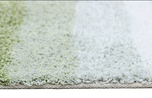 Image of THE HOME TALK Cotton Stripes Bathmats | Water Absorbent Runners | Floor Mats /Rugs for Kitchen, Bathroom & Sink | Ultra Soft Mats | Non-Slip | Pack of 2 | 40 x 60 cm | Green