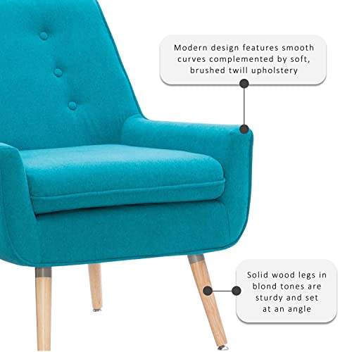 Linon Trelis Wood Upholstered Accent Chair In Blue #TOP3