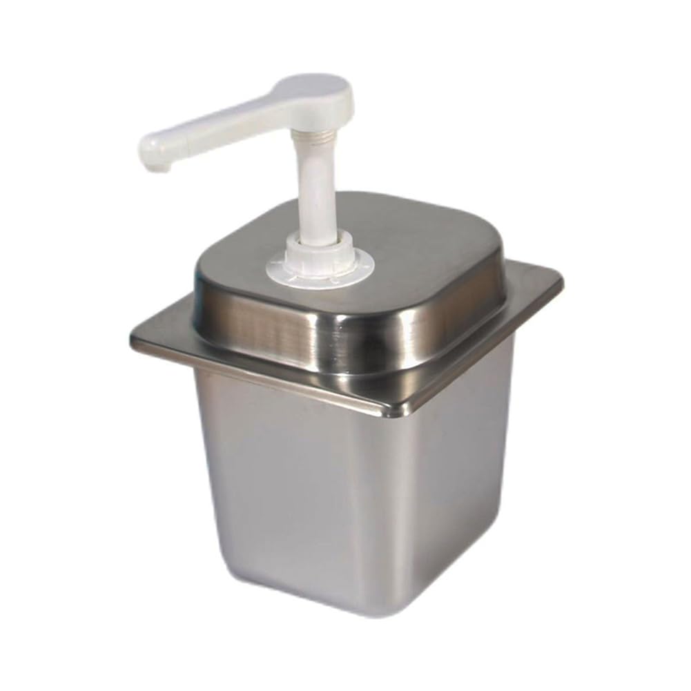 IJSDNVJNDX Stainless Steel 2.3L Manual Salad Condiment Pump Bottle 10cc Detachable Ketchup Sauce Dispenser
