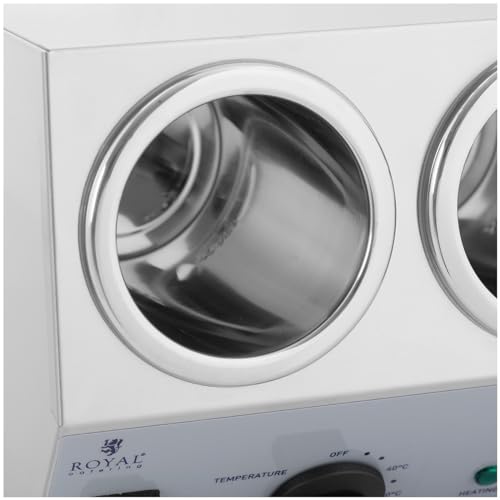 Royal Catering RCSW-14 Saucenwärmer 3 x 1 L Bedienfeld Oben 40-90 °C 550 W Saucenwärmer Schokowärmer – Bild 4