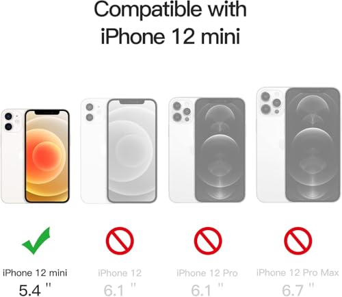 Image of Magnetic Silicone Case for iPhone 12 Mini Compatible with MagSafe, Shockproof Phone Bumper Cover, Anti-Scratch Clear Back (Clear)