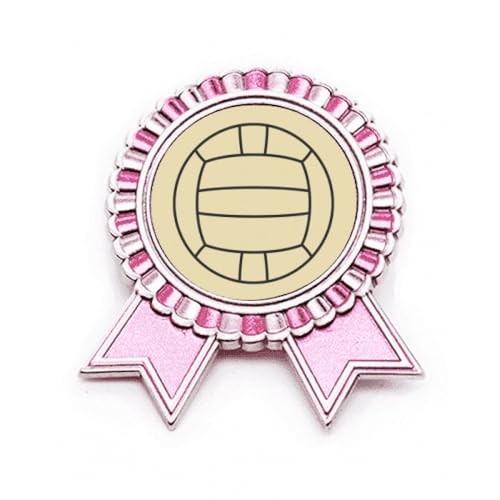 Broche rose volleyball métal M idéale pour votre sac de sport