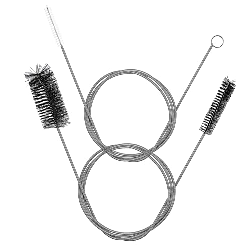 FOMIYES 2-Piece Drain Cleaning Brush Kit Flexible Long Reach Brush for Sink Drain Soft Nylon Bristles Tube Cleaner for Uses