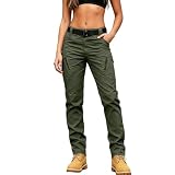 Cargohose Damen Wanderhose Cargo Hose mit 8 Taschen Militär...
