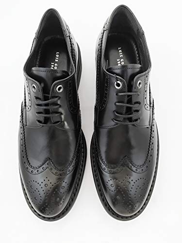 Zapatos de hombre Blucher Luis Gonzalo 1966 negros 7434H para vestir en talla 44 2