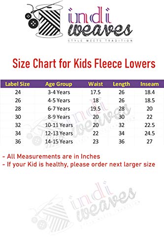 Image of IndiWeaves Kids-Winter Wear Unisex Girls and Boys Printed and Side Striped Fleece Warm Lower Track Pants (Grey&,Nevy Blue,14-15 Years) Pack of 2