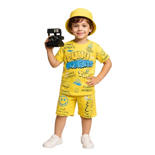Image of Kidbea Kids Cotton T-Shirt and Shorts Set | Soft Breathable Co-Ord Outfit for Boys | Trendy & Stylish Summer Wear | Boys Clothing Set