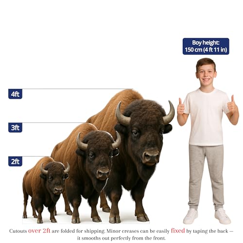 Image of Bison 4FT Life Size Cardboard Cutout - A Fun Animal Standup for Photo Booths, Birthday Parties, and Events