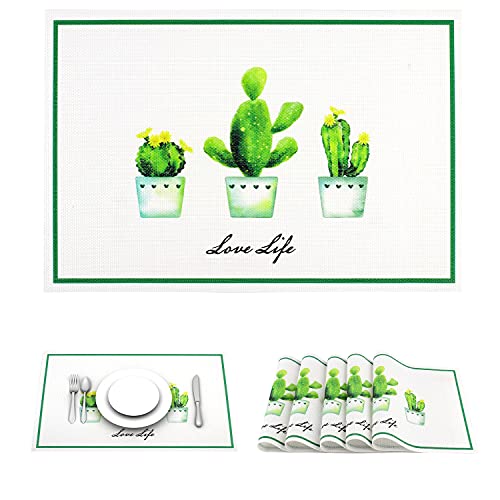 Embedo Juego de 6 manteles individuales de PVC, diseño personalizado, lavable, antideslizante, aislamiento térmico, adecuado para cocina y comedor (45 x 30 cm) Cover