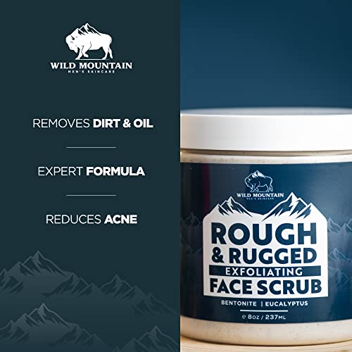 Wild Mountain Rough & Rugged Face Scrub - Micodermabrasion Mens Facial Scrub, Face Scrub Exfoliating Face Wash, Face Exfoliator, Face Scrubber Exfoliator, Exfoliating Scrub, Exfoliate For Face #TOP2