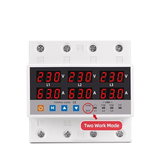 Voltmètre asynchrone synchrone 3 phases avec relais de protection 100A réglable