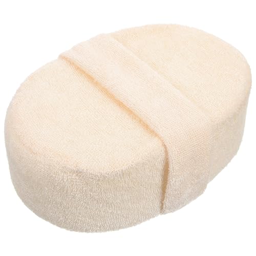 EXCEART Esponja de Baño para Exfoliar y Masaje Relajante Beige de Algodón y Lino Herramienta de Limpieza Corporal Adecuado para Uso Diario y Baño