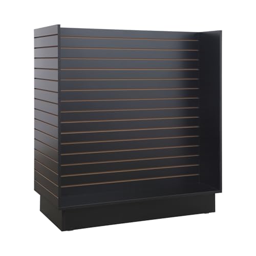 WISDOMFUR H-Unit Slatwall Gondola Display – 4 ft Black Freestanding Retail Fixture for Merchandising, Store Displays & Showrooms