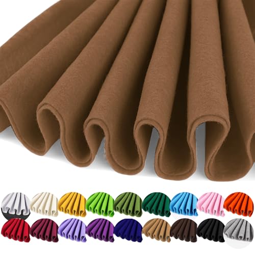 Image of IONTACH 36 inch X 36 inch Soft Felt Fabric 1.6mm Thick (Cocoa Brown) | Felt Sheets for Crafts, Embroidery, Patchwork, Liner, School Projects, Home Decoration